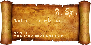 Nadler Szilvána névjegykártya